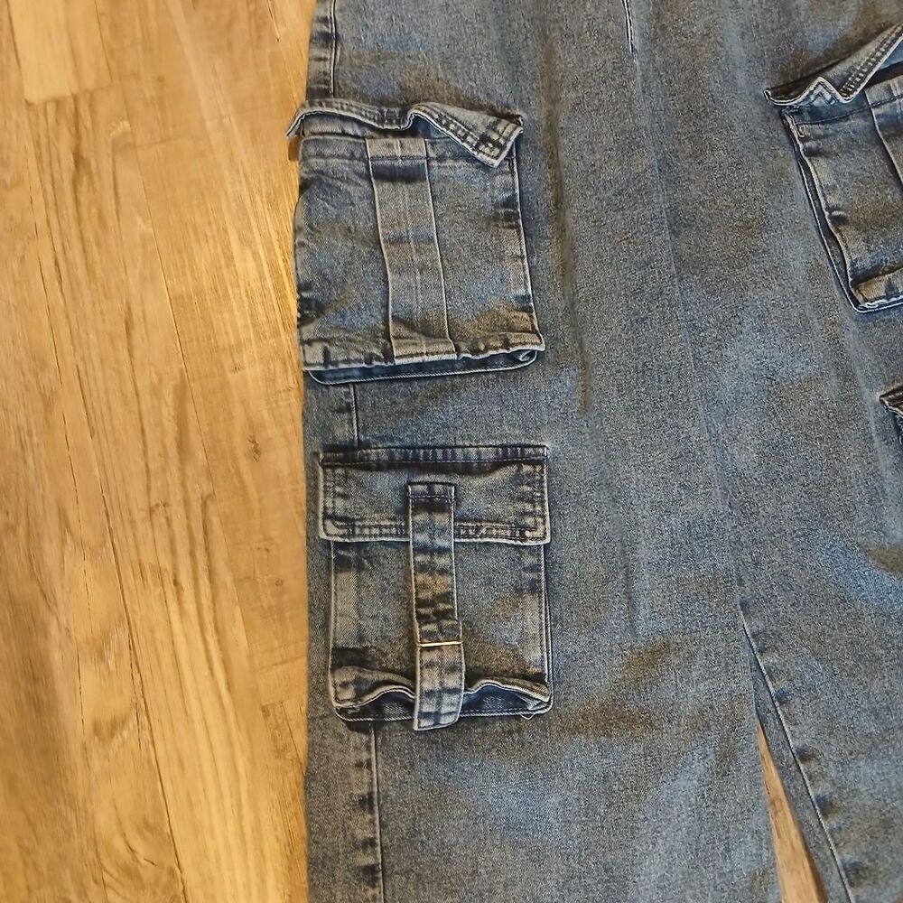 Fourteen Twelve Women's Blue Strapless Dungarees Overalls Streetwear Size M - Picture 3 of 6